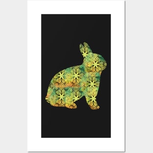 Zentangle Spring Colours Rabbit Posters and Art